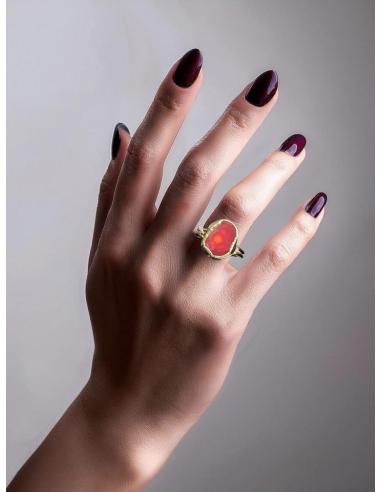 ANILLOS MUJER ROJOS DE CORAL MUY ORIGINALES