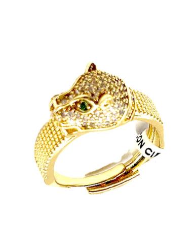 ANILLOS DE LEOPARDO CON CIRCON Y OJITOS VERDES ESMERALDA