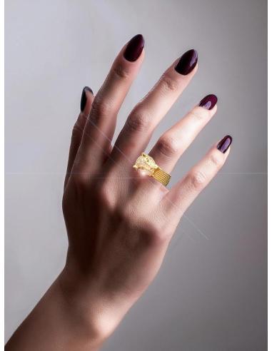 ANILLOS DE LEOPARDO CON CIRCON Y OJITOS VERDES ESMERALDA