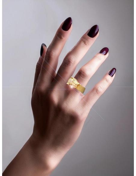 ANILLOS DE LEOPARDO CON CIRCON Y OJITOS VERDES ESMERALDA