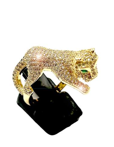 ANILLOS DORADOS CON FIGURA DE LEOPARDO