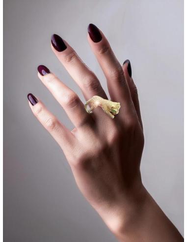 ANILLOS DORADOS CON FIGURA DE LEOPARDO