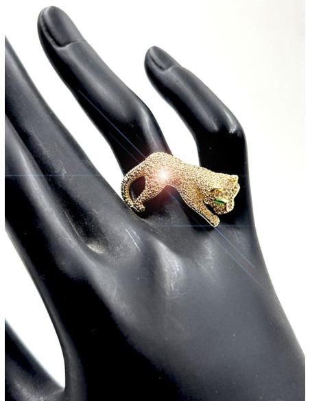 ANILLOS DORADOS CON FIGURA DE LEOPARDO
