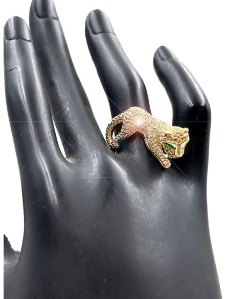 ANILLOS DORADOS CON FIGURA DE LEOPARDO