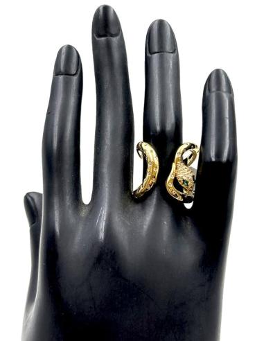 ANILLOS DORADOS ANCHOS CON SERPIENTE