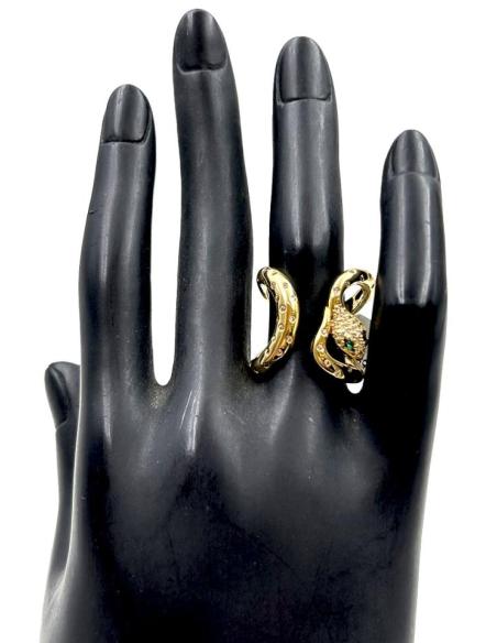 ANILLOS DORADOS ANCHOS CON SERPIENTE