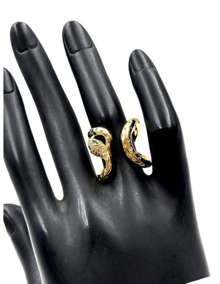 ANILLOS DORADOS ANCHOS CON SERPIENTE