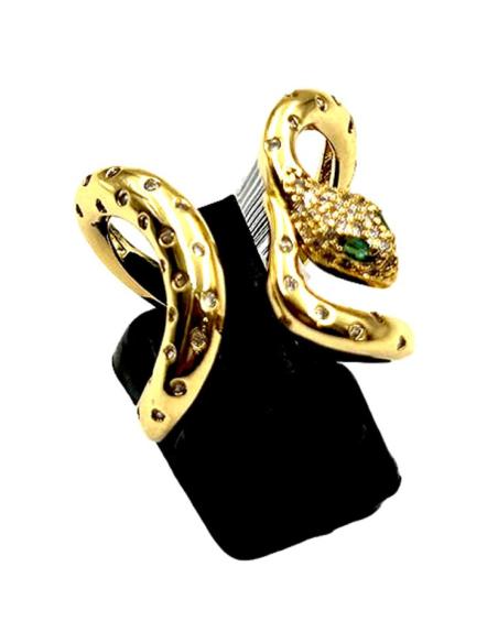 ANILLOS DORADOS ANCHOS CON SERPIENTE
