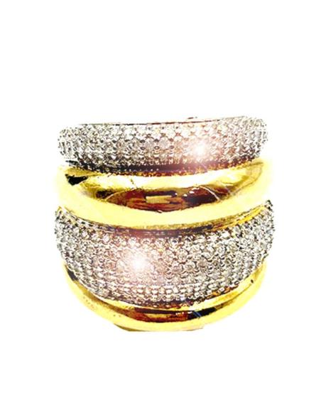 ANILLOS GRANDES DE BODA EN DORADO CON CIRCONITAS