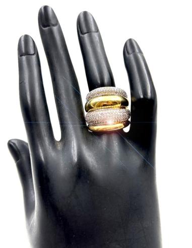 ANILLOS GRANDES DE BODA EN DORADO CON CIRCONITAS