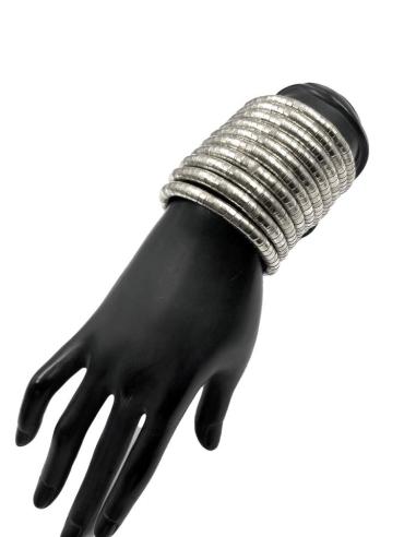 PULSERAS DE MUJER PLATEADAS ANCHAS ESTILO AFRICANO | EL JARDIN DEL DESEO