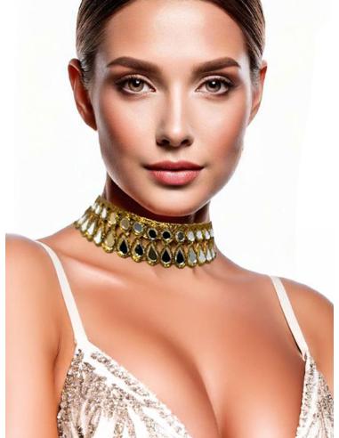 COLLARES MUJER DORADOS CHOKERS PARA EVENTOS | EL JARDIN DEL DESEO