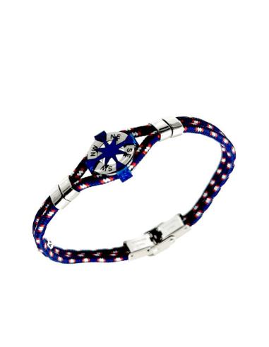 PULSERAS AZULES HOMBRE CON ANCLA Y CUERDA MARINERA