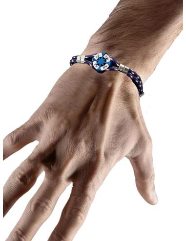 PULSERAS AZULES HOMBRE CON ANCLA Y CUERDA MARINERA
