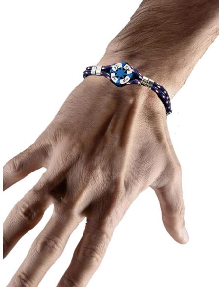 PULSERAS AZULES HOMBRE CON ANCLA Y CUERDA MARINERA