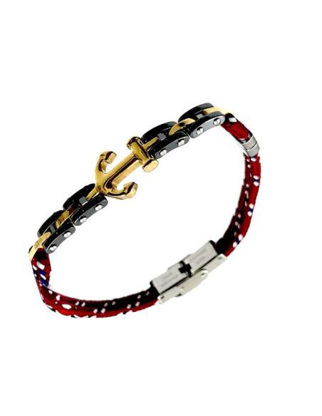 PULSERAS HOMBRE ROJAS CON CUERDA MARINERA