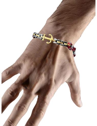 PULSERAS HOMBRE ROJAS CON CUERDA MARINERA