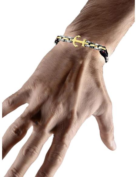 PULSERAS HOMBRE AZULES DE ANCLA Y CUERDA MARINERA