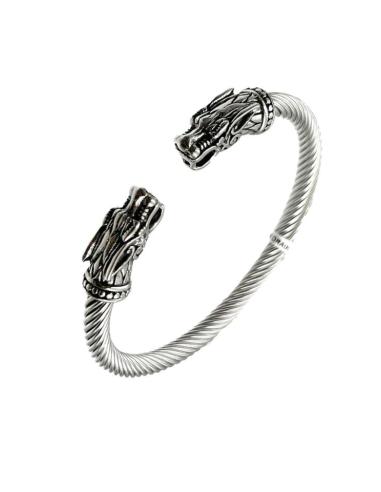 PULSERAS HOMBRE CON DRAGONES DE ACERO | EL JARDIN DEL DESEO