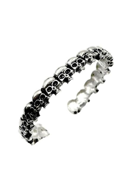 PULSERAS HOMBRE CON CALAVERAS EN ACERO | EL JARDIN DEL DESEO