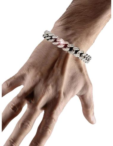 PULSERAS HOMBRE ESLABON CON BRILLANTES