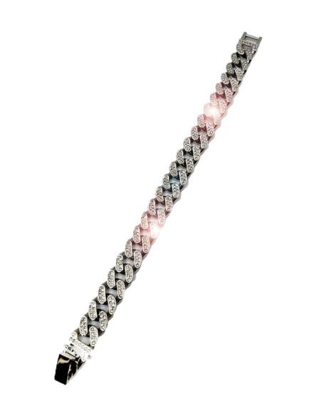 PULSERAS HOMBRE ESLABON CON BRILLANTES