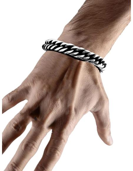 PULSERAS HOMBRE CADENA ESLABON ACERO ENVEJECIDO | EL JARDIN DEL DESEO