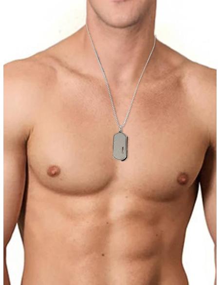CADENA HOMBRE DE ACERO CON CHAPA METALICA MILITAR