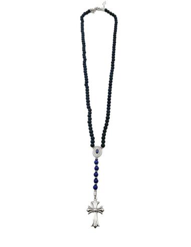 ROSARIOS PARA HOMBRE NEGROS CON PIEDRA LAPISLAZULI