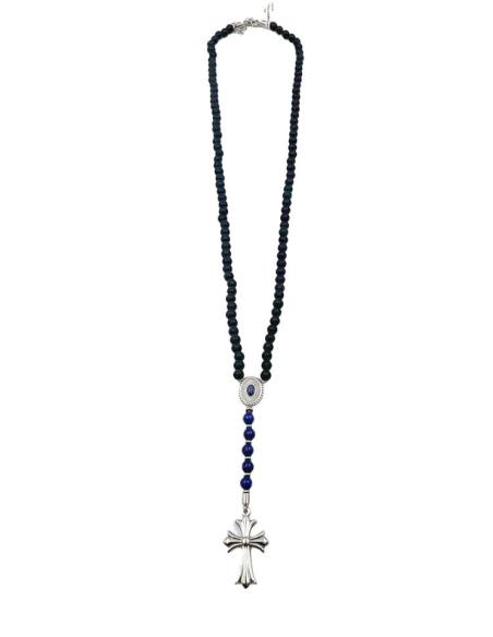 ROSARIOS PARA HOMBRE NEGROS CON PIEDRA LAPISLAZULI