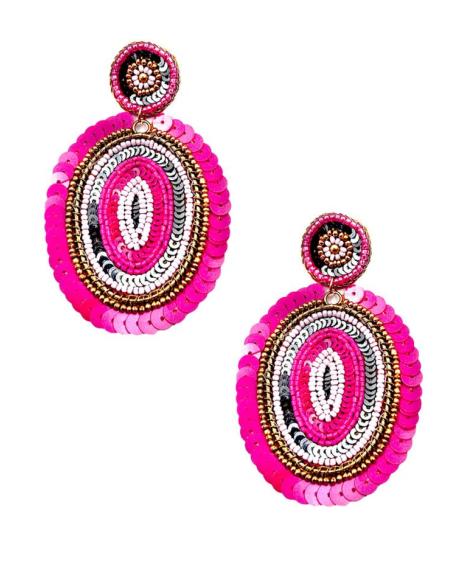 PENDIENTES FUCSIAS CON LENTENJUELAS ESTILO BOHO | EL JARDIN DEL DESEO