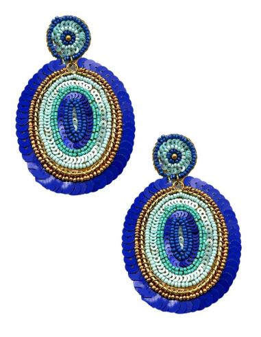 PENDIENTES AZULES CON LENTENJUELAS ESTILO BOHO | EL JARDIN DEL DESEO
