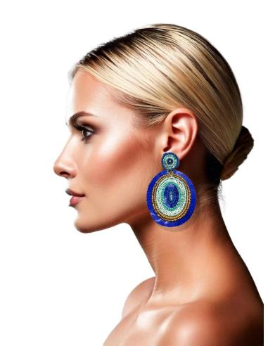 PENDIENTES AZULES CON LENTENJUELAS ESTILO BOHO | EL JARDIN DEL DESEO