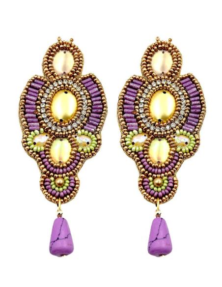 PENDIENTES MUJER MORADOS CLARO ESTILO BOHO | EL JARDIN DEL DESEO