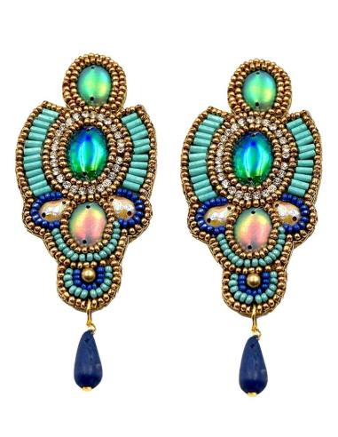 PENDIENTES MUJER TURQUESAS Y AZULES ESTILO BOHO | EL JARDIN DEL DESEO