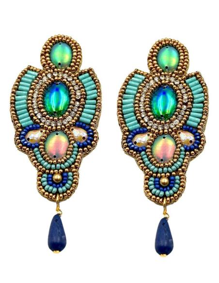 PENDIENTES MUJER TURQUESAS Y AZULES ESTILO BOHO | EL JARDIN DEL DESEO