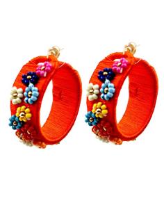 AROS ROJOS CON FLORES BONITAS IDEALES PARA VERANO ESTILO FRESCO