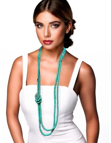 COLLARES MUJER VERDES TURQUESA CON NUDO ORIGINAL | EL JARDIN DEL DESEO