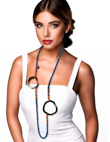 COLLARES AZULES DE MUJER CON MODERNAS ARANDELAS | EL JARDIN DEL DESEO