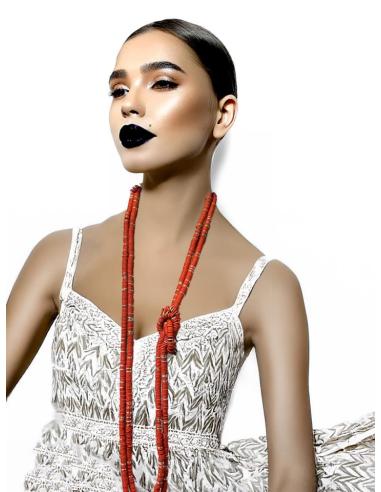 COLLARES MUJER ROJOS CORAL Y DORADOS CON NUDO | EL JARDIN DEL DESEO