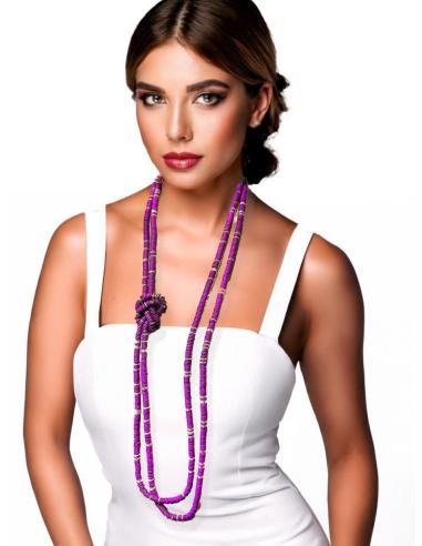 COLLARES MUJER MORADOS Y DORADOS CON NUDO | EL JARDIN DEL DESEO