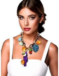 COLLARES ESLABON CON FRUTAS Y PAJARO MORADO | EL JARDIN DEL DESEO 2