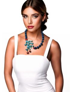 Imagen del producto COLLARES MUJER AZULES PETROLEO CON RAMITA DE CORAL | EL JARDIN DEL DESEO