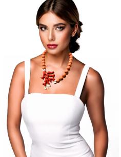COLLARES MUJER TONOS CORAL CON RAMITA DE CORAL | EL JARDIN DEL DESEO
