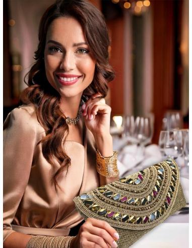 BOLSOS DORADOS VIEJO CARTERA PEDRERIA BODA FIESTA | MADRINA E INVITADA