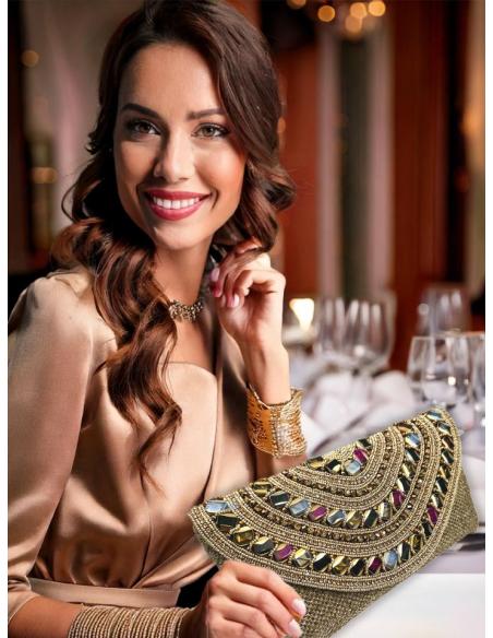 BOLSOS DORADOS VIEJO CARTERA PEDRERIA BODA FIESTA | MADRINA E INVITADA