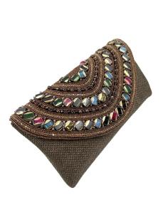 BOLSOS BODA MARRONES CHOCOLATE CARTERA DE PEDRERIA | MADRINA E INVITADA