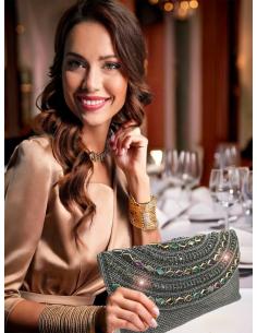 BOLSOS GRISES DE PEDRERIA CARTERA INVITADA MADRINA | ACCESORIOS BODA 2