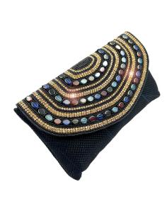 BOLSOS NEGROS CON PEDRERIA CARTERAS BODA Y FIESTA | MADRINA E INVITADA