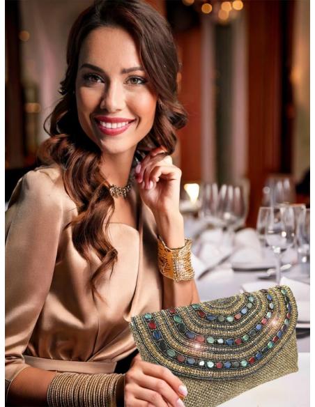 BOLSOS BODA DORADOS VIEJO CARTERAS CON PEDRERIA | MADRINA E INVITADA